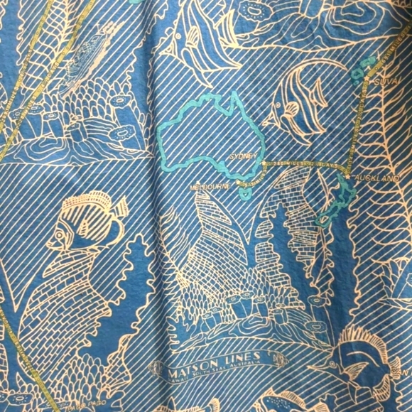Tori Richard Short Sleeve Button Down Shirt Made In Hawaii All Over Fish Pattern - Picture 5 of 5